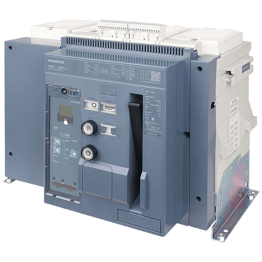 Siemens 3WJ1232-2AE12-4DD0 3200A 55kA 4 Kutuplu Sabit Tip Açık Tip Şalter Motorlu Tahrik ETU350WJ LSI 208-240V - 1