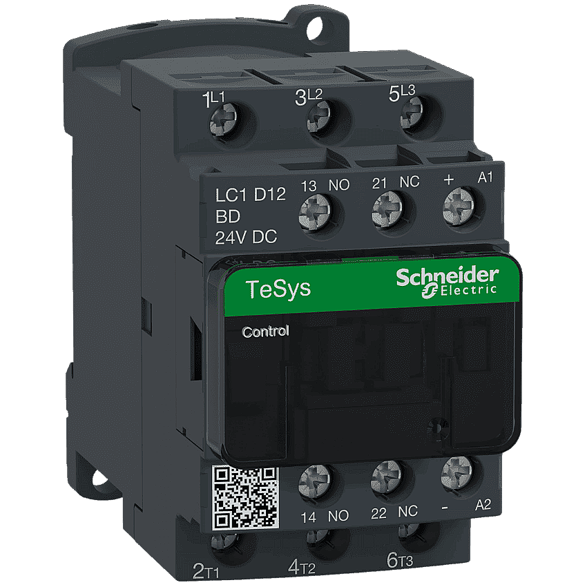 Schneider LC1D12BD 12A 5,5kW 24V DC Kontaktör 3 Kutup 1NA+1NK - 1