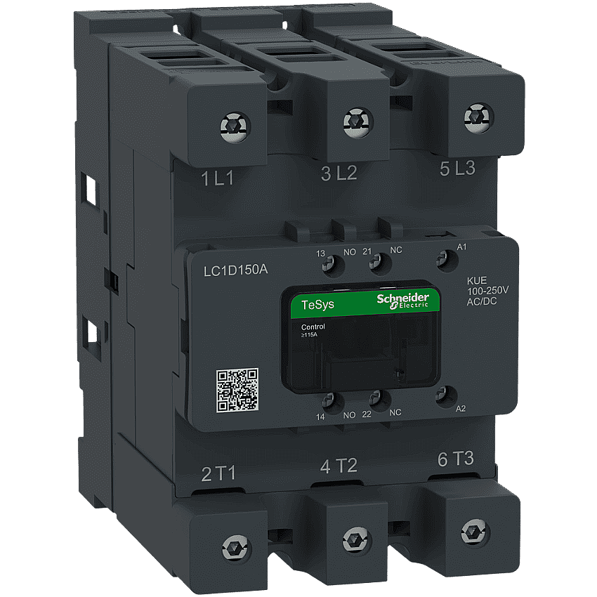 Schneider LC1D150AKUE 150A 75kW 220V AC Kontaktör 3 Kutup 1NA+1NK - 1
