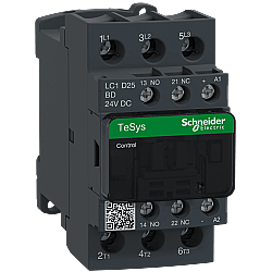Schneider LC1D25BD 25A 11kW 24V DC Kontaktör 3 Kutup 1NA+1NK