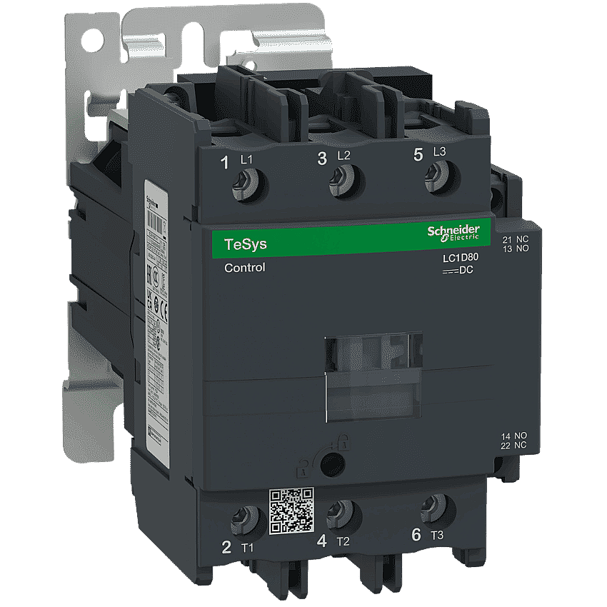 Schneider LC1D80BD 80A 37kW 24V DC Kontaktör 3 Kutup 1NA+1NK - 1