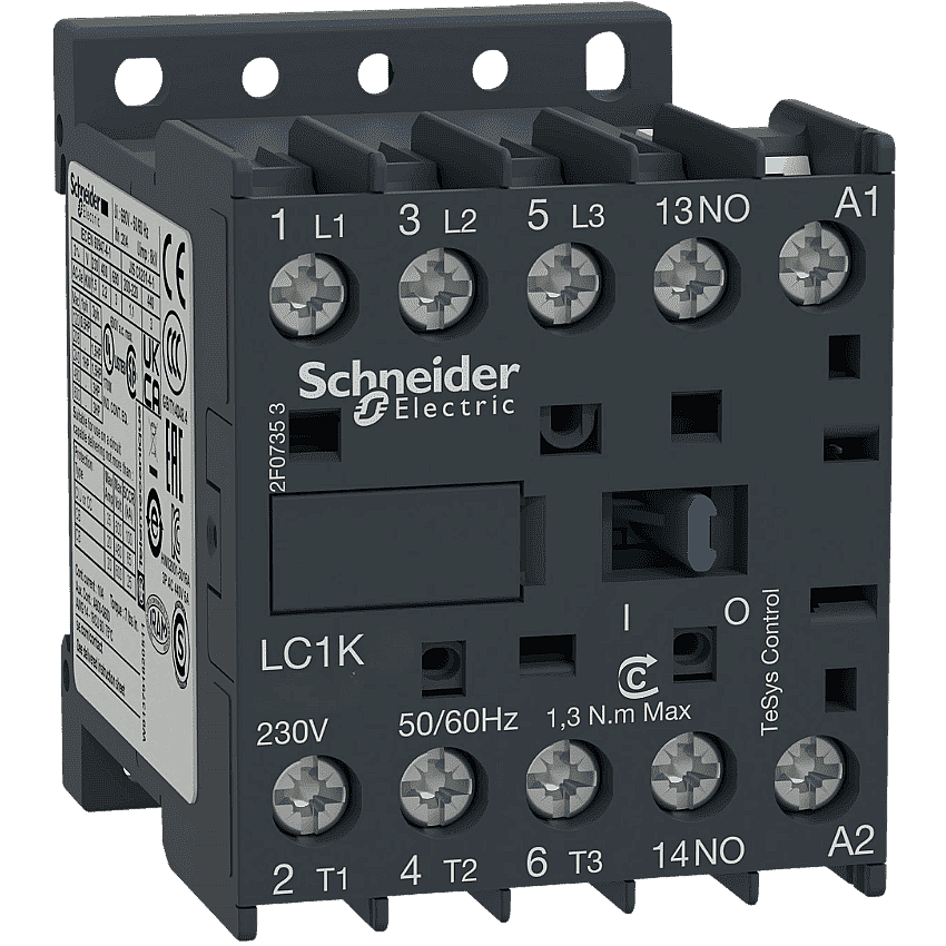 Schneider LC1K0601B7 6A 2,2kW 24V AC Kontaktör 3 Kutup 1NK - 1