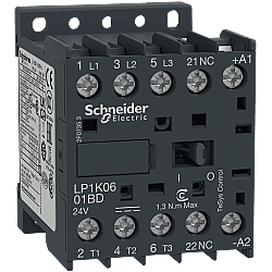 Schneider LP1K0601BD 6A 2,2kW 24V DC Kontaktör 3 Kutup 1NK