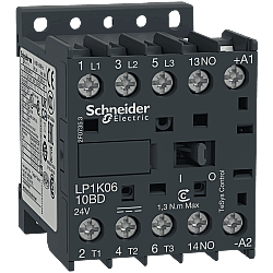 Schneider LP1K0610BD 6A 2,2kW 24V DC Kontaktör 3 Kutup 1NA