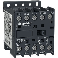 Schneider LP1K0901BD 9A 4kW 24V DC Kontaktör 3 Kutup 1NK