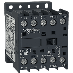 Schneider LP1K1201BD 12A 5,5kW 24V DC Kontaktör 3 Kutup 1NK