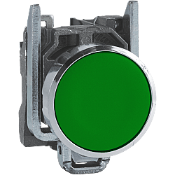 Schneider XB4BA31 Yeşil Düz Başlıklı Metal Buton 22mm 1NO Yaylı