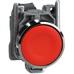 Schneider XB4BA42 Kırmızı Düz Başlıklı Metal Buton 22mm 1NC Yaylı