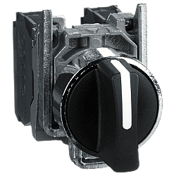Schneider XB4BD53 Siyah Metal Mandal Buton 22mm 3 Konumlu Ortaya Yaylı 2NO
