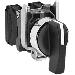 Schneider XB4BJ53 Siyah Metal Mandal Buton 22mm 3 Konumlu Ortaya Yaylı 2NO