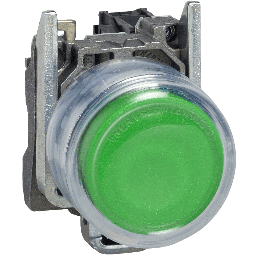 Schneider XB4BP31 Yeşil Çıkıntılı Körüklü Metal Buton 22mm 1NO - 1