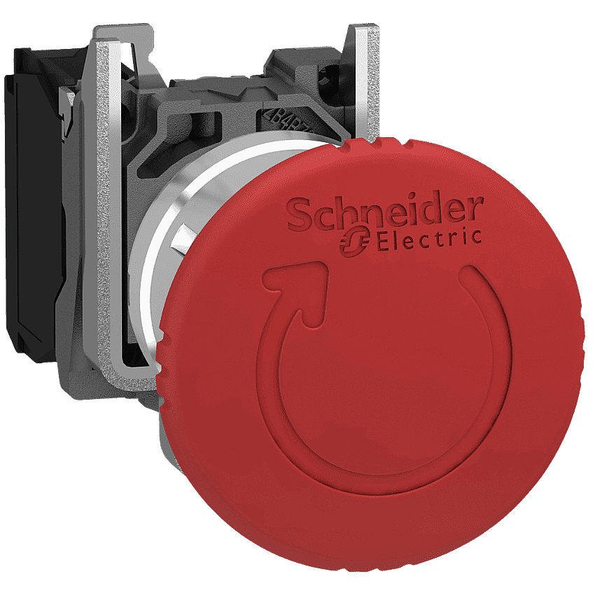Schneider XB4BS8442 Acil Stop Butonu Kırmızı Mantar 40mm Metal Çevirerek Açmalı 1NC - 1