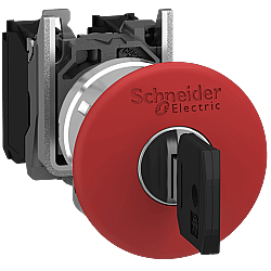 Schneider XB4BS9442 Acil Stop Butonu Kırmızı Mantar 40mm Metal Anahtarla Açmalı 1NC