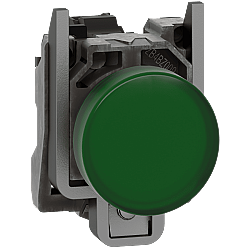 Schneider XB4BVB3 24V AC/DC Yeşil LED Sinyal Lambası Metal 22mm