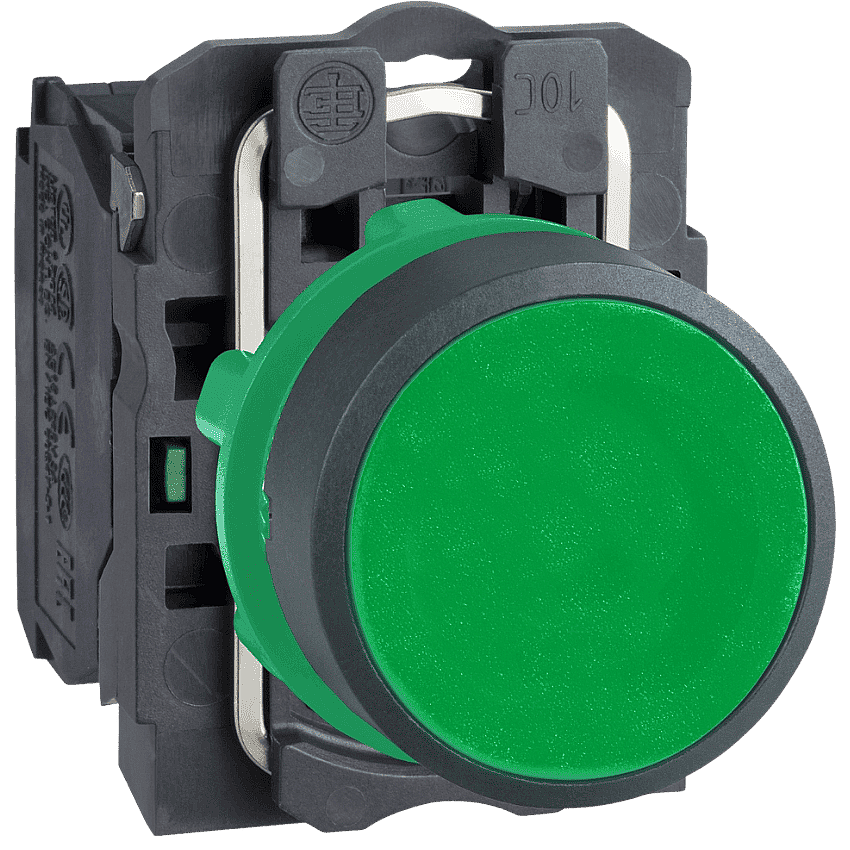 Schneider XB5AA31 Yeşil Düz Başlıklı Plastik Buton 22mm 1NO Yaylı - 1