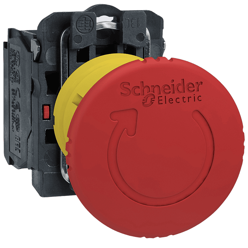 Schneider XB5AS8442 Acil Stop Butonu 40mm Plastik Çevirerek Açmalı 1NC - 1