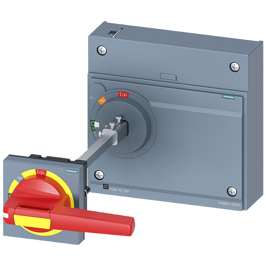 Siemens 3VA9687-0FK25 Dönen Tip Kapı Tahrik Mekanizması Acil Kapat IP65 Kapı Kilitli (3VA15/25/26 İçin) - 1